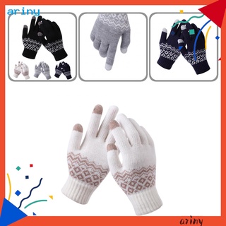 ari otoño invierno mujeres guantes jacquard pantalla táctil de punto guantes pantalla táctil para viajes
