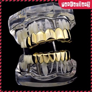 universal 18k oro brillante hip hop dientes parrillas 8 top y 8 inferior grill set