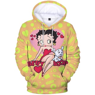 2021 Anime Betty Boop sudaderas con capucha calle abrigos sudadera impreso Betty Boop ropa