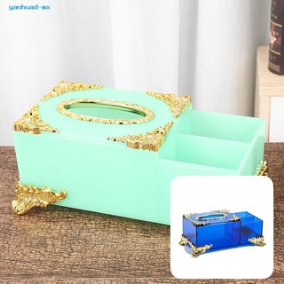 yanhuad caja de servilletas acrílicas clásicas en relieve dispensador de papel de seda caja anti-polvo para el hogar