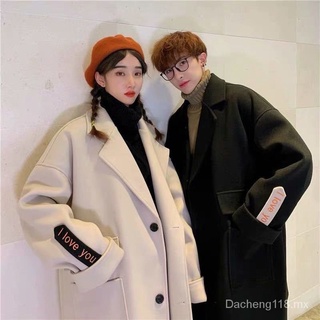 Da ChengOtoño e Invierno gabardina abrigo de lana para hombre moda guapos chicos invierno coreano estilo suelto par abrigo de lana