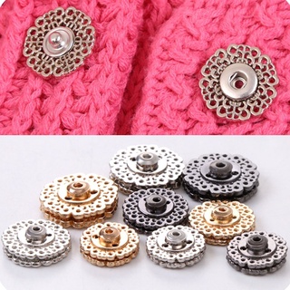LONGDONG Flower Style Sewing Decoration Round Buckle Windbreaker Coat DIY Crafts Dark Buttons Sweater 5Pcs Down Jacket Nylon Snaps Clothing Metal Snaps Invisible Buckle/Multicolor (6)