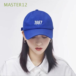 MASTER12 Versátil Sombrero de sol coreano Exterior Número 1987 Gorra de béisbol para mujer Algodón Ajustable Suave De moda Casual Proteccion solar Gorras deportivas/Multicolor