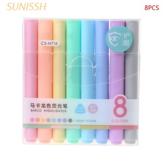 SUNIN 8pcs/set Creative Fluorescent Pen Highlighter Pencil Candy Color Drawing Marker
