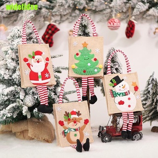 [o] linda máquina de lino bordado bolso de mano con pie regalo bolsa de caramelo árbol de navidad