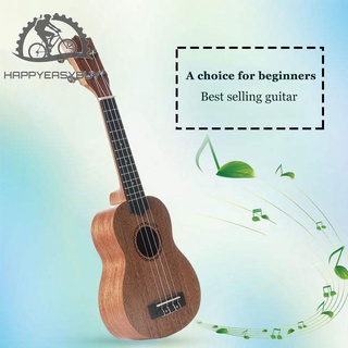 Happy 21 pulgadas Ukelele Guitarra caoba instrumento Musical 4 cuerdas Mini Guitarra