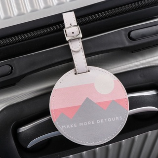 mibeauty maleta redonda etiqueta de cuero equipaje reclamar equipaje etiqueta bolsa accesorios portátil suministros de viaje personalidad bolso colgante identificación dirección etiquetas (5)