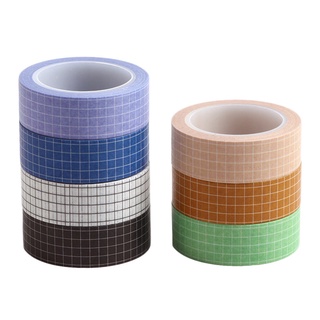 7rolls grid impreso washi papel cintas adhesivas enmascaramiento pegatina para decoración de scrapbooking