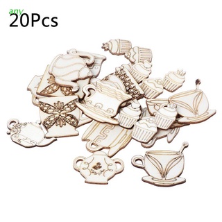 any 20pcs Laser Cut Wood teapot Shapd Embellishment Wooden Shape Craft Wedding Decor