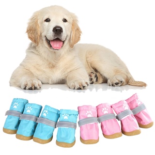 4 Unids/Set Zapatos De Perro Para Mascotas Transpirables Botas De Cachorro Antideslizantes Magic Stick Calcetines