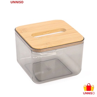 Unniso - caja de pañuelos de madera transparente TT04