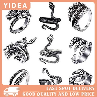 Anillos vintage Punk 9 piezas ajustable dragón pulpo serpiente anillo ajustable anillos YIDEA