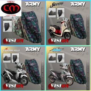 Funda para motocicleta Beat Vario Scoopy Spacy Mio Fino Xride Freego Nex impermeable Army visión
