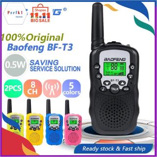 2pcs BaoFeng BF-T3 Kids Walkie Talkie 8 Channels 8KM for Children Gift Us plug