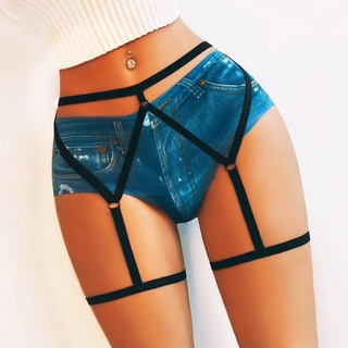 Womens Sexy Elastic Goth Leg Garter Belt Leg Decoration Harness Pantie Lingerie (3)