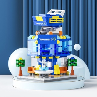 Juguetes de bloques lego City Street View Series modelo de construcción supermercado tienda de hamburguesas regalos para niños juego mental (8)