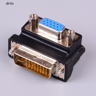 Dr DVI-I 24 + 5 pin Macho A VGA 15 Pines Hembra 90 Grados Convertidor Adaptador Negro MX