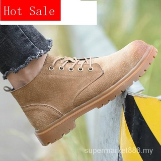 Zapatos De Seguridad De Los Hombres Ultraligero Suela Suave De Acero Puntera Alta Parte Superior Transpirable Soldadura Trabajo Botas