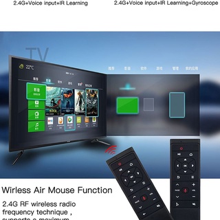 Wu MT12 Control remoto Control de voz inalámbrico IR aprendizaje mosca aire ratón 6 ejes giroscopio Google asistente de voz para Android TV Box H96 X96 MAX HK1 TX6 A95X F1 PK G10 G20 (2)