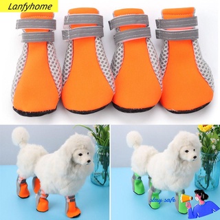 LANFY Cálido Invierno Reflectante Impermeable Perro Suministros Antideslizante Zapatos De Botas De Mascotas/Multicolor