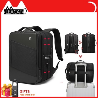 [leacat] Mochila de viaje de nailon impermeable multifunción puerto de carga USB expandible portátil mochila de negocios mochila bolsa de viaje para hombres