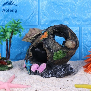 (formyhome) resina artificial peces cueva ocultar tanque adorno acuario paisajismo decoración