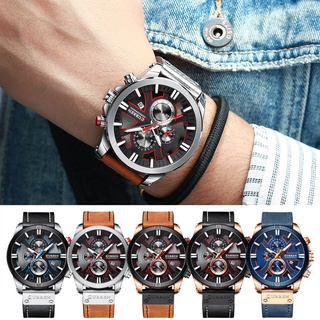 CURREN 8346 Men Watch Waterproof Quartz Strap Watch Multifunction Chronograph Wristwatch Male Sports Watch