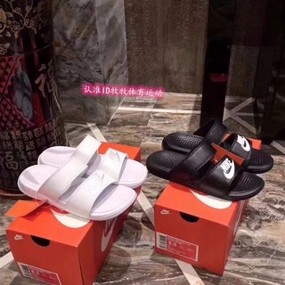 Nike sandalias de los hombres diapositivas zapatillas zapatillas sandalias SWOOSH BENASSI negro PREMIUM (7)
