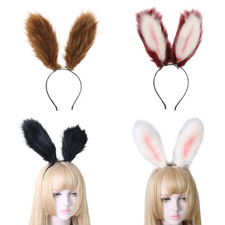 FOR Girl Plush Furry Rabbit Ears Cosplay Headband Handmade Long Rabbit Ear Hair Band