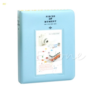 Enc - carcasa para álbum de fotos de 64 bolsillos para Fujifilm Instax Mini8 7s 25 50s 90, color azul