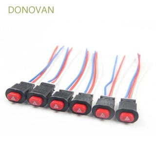 DONOVAN New with 3 Wires High Quality Motorcycle Accessories Motorcycle Switch Hazard Light Switch Button Double Flash Warning Emergency Lamp Signal Flasher Motorcycle Parts 1PCS Plastic Electrical System Built-in Lock/Multicolor (1)