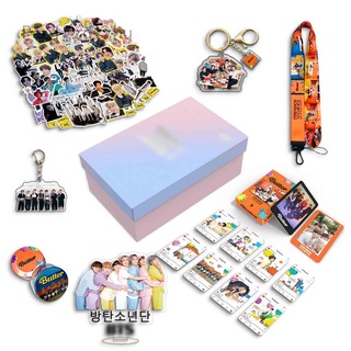 Glendon Uningt 1 Set KPOP BTS Photocards Butter Album Phone Rope Keychain Permission to Dance Transparent Card Washi Tape Stickers Fans Gift Box