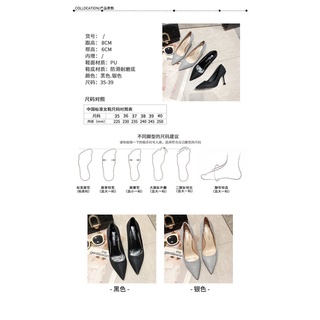 2020Primavera y otoño nuevo estilo coreano versátil boca baja Internet celebridad con lentejuelas estilo francés adolescentes tacones altos zapatos de punta de aguja para mujer (7)