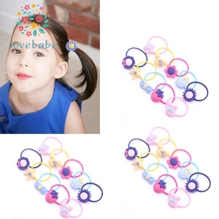 Lovebabe Cartoon Cute Princess Pink Hair Rope Children Fashion Hairbands Flower Ponytail Headwear Shipped Randomly