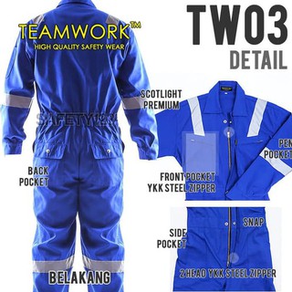 Tw03 TeamWork mono Premium Super Big Size Wearpack Scotlight Work - rojo, XL