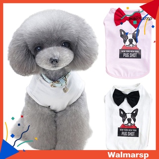 [Wmp] gato mascota verano caballero perro ropa pajarita de dibujos animados cachorro impresión chaleco chaleco chaleco