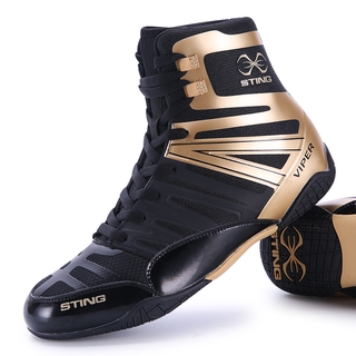 Zapatos de boxeo de lucha libre competencia zapatos de sentadillas más el tamaño 46 ligero de alta parte superior zapatillas de deporte zapatos de vuelo (1)