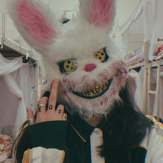 zhongzhi peluche conejito protección unisex disfraz fiesta suministros mascarada protección festival cosplay props miedo conejo cómodo macho femenino decoración de halloween (4)
