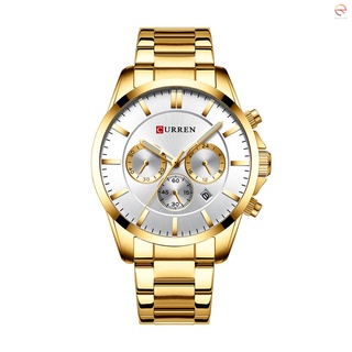 reloj de pulsera curren 8358 impermeable para hombres/reloj con correa de acero inoxidable (1)