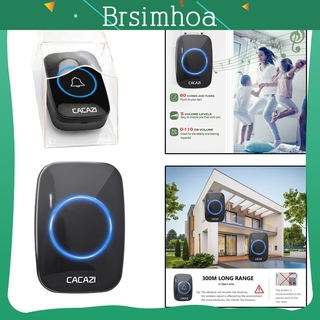 Brsimhoa Kit De transmisor y timbre inalámbrico A10 enchufe Ue impermeable (2)