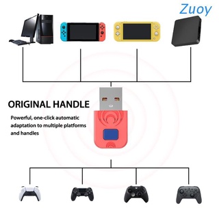 en stock zuoy usb inalámbrico controlador adaptador gamepad receptor soporte bluetooth joystick convertidor compatible con interruptor/ps5/ps4 auricular bluetooth auriculares auriculares inalámbricos (1)