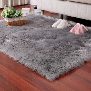 Alfombra larga de felpa Artificial de lana alfombras cama dormitorio alfombra moderna sofá suave alfombras sala de estar ventanas alfombra de piel tapetes personalizado sofá cojín (1)