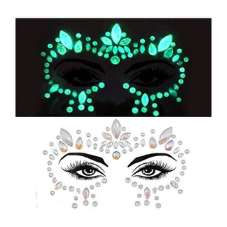 Face Gems Pedreria para rostro Maquillaje decoración con brillo en la obscrudiad 3 piezas