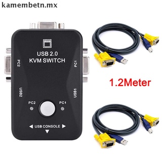 kam kvm switch vga cable usb 2.0 divisor caja adaptador compartir monitor teclado ratón.
