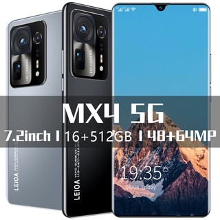MX4 Teléfono Inteligente De 7.2 Pulgadas Pantalla Completa 16GB RAM + 512GB ROM Dual Sim Standby Reconocimiento Facial Móvil