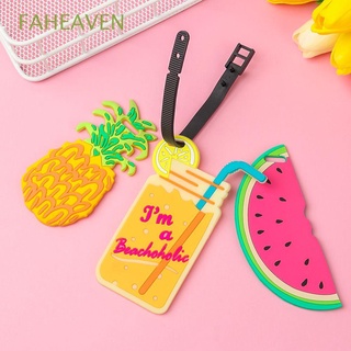 FAHEAVEN 1PC Bags Luggage Travel Accessories For suitcase ID Addres Holder Silica Gel Tag Portable Label Cute Luggage Anti-lost Fruit shape PVC Baggage Boarding Tag