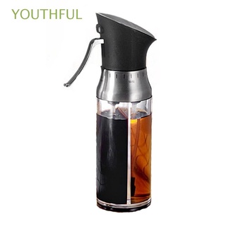YOUTHFUL 200ml Oil Sprayer Bottle Dust-Proof Seasoning Bottle Condiment Bottle Dispenser Tool 2-in-1 Olive Oil BBQ Tool Dosage Leak-proof Kitchen Gadgets