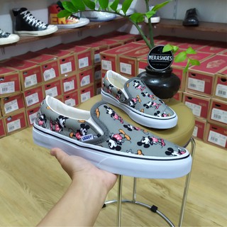 Disney X VANS SLIP ON MICKEY MOUSE FROST Gray WAFFLE DT PREMIUM IMPORT