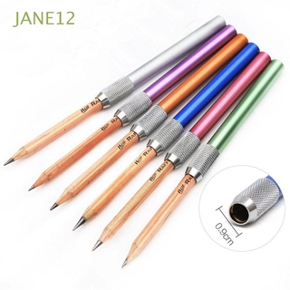 JANE12 aluminio suministros de dibujo titular de arte herramienta de escritura extensor de lápiz de oficina portátil alargador de la escuela papelería/Multicolor