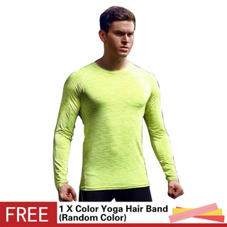 Camiseta de Fitness para hombre/secado rápido/transpirable/Yoga/Yoga/gimnasio amarillo